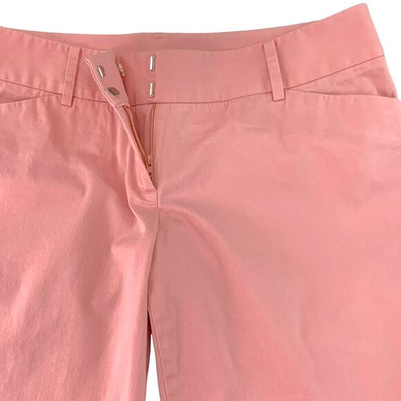 Halogen Cropped Capri Pants Wide Leg Womens 8 Peach Stretchy Mid Rise Cuff Hem - Picture 4 of 12